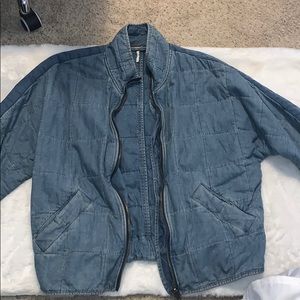 Free People Oversized Patchwork Denim Coat